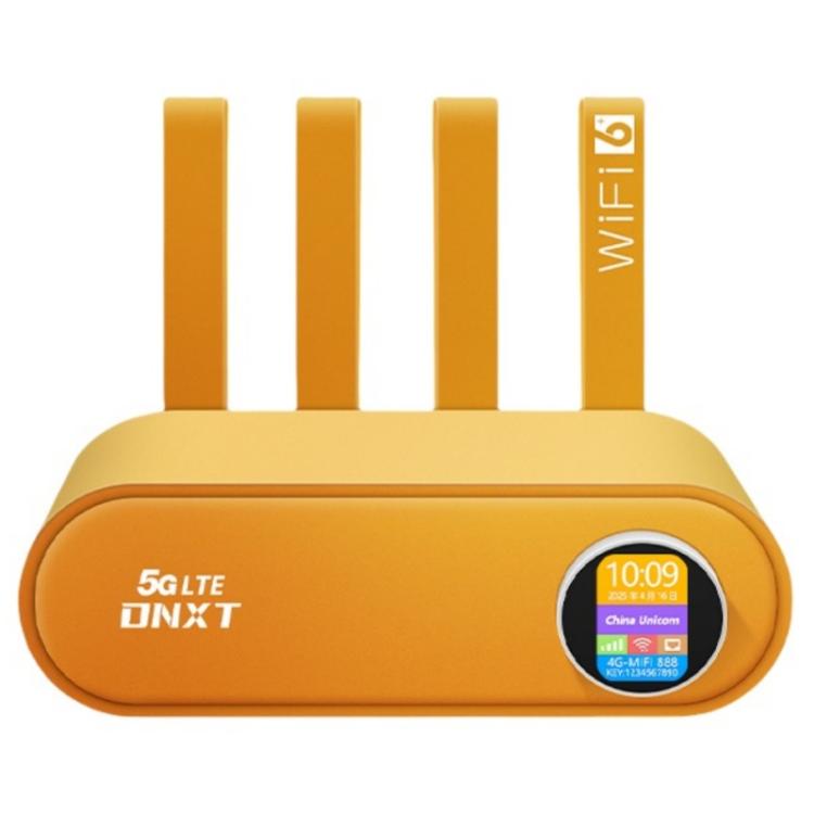 WR860-E With SIM Card Slot Wireless Repeater 4 Antennas 4 Ethernet Ports 4G LTE WiFi 6 Router, White, Orange
