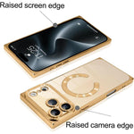 直角スクエア電気めっきCDパターンTPU MagSafeスマホケース、iPhone 17 Pro Max用、iPhone 17 Pro用、iPhone 17用、iPhone Air用、iPhone 16 Pro Max用、iPhone 16 Pro用