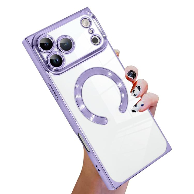 直角スクエア電気めっきCDパターンTPU MagSafeスマホケース、iPhone 17 Pro Max用、iPhone 17 Pro用、iPhone 17用、iPhone Air用、iPhone 16 Pro Max用、iPhone 16 Pro用