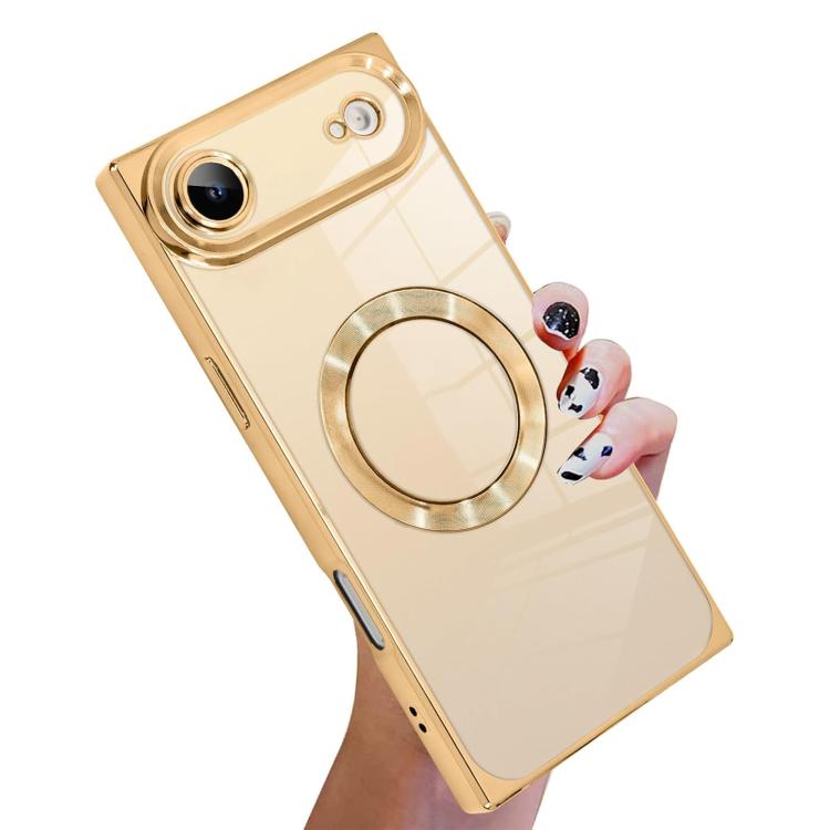 直角スクエア電気めっきCDパターンTPU MagSafeスマホケース、iPhone 17 Pro Max用、iPhone 17 Pro用、iPhone 17用、iPhone Air用、iPhone 16 Pro Max用、iPhone 16 Pro用