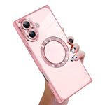 直角スクエア電気めっきCDパターンTPU MagSafeスマホケース、iPhone 16 Plus用、iPhone 16用、iPhone 15 Pro Max用、iPhone 15 Pro用、iPhone 15 Plus用、iPhone 15用