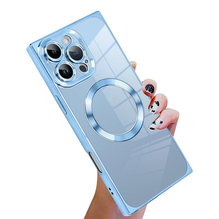 直角スクエア電気めっきCDパターンTPU MagSafeスマホケース、iPhone 16 Plus用、iPhone 16用、iPhone 15 Pro Max用、iPhone 15 Pro用、iPhone 15 Plus用、iPhone 15用