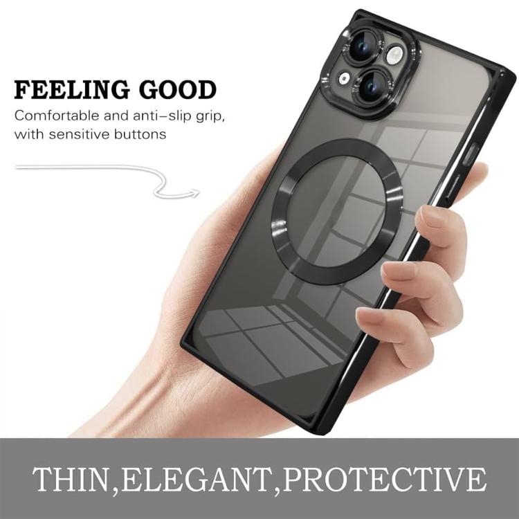 Right Angle Square Electroplated CD Pattern TPU MagSafe Phone Case, For iPhone 14 Plus, For iPhone 14, For iPhone 14 Pro, For iPhone 14 Pro Max, For iPhone 13 Pro Max, For iPhone 13 Pro