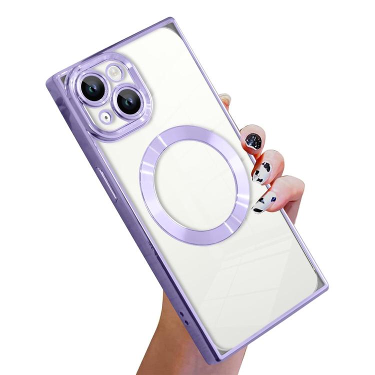 直角スクエア電気めっきCDパターンTPU MagSafeスマホケース、iPhone 16 Plus用、iPhone 16用、iPhone 15 Pro Max用、iPhone 15 Pro用、iPhone 15 Plus用、iPhone 15用