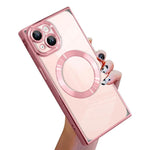 Right Angle Square Electroplated CD Pattern TPU MagSafe Phone Case, For iPhone 14 Plus, For iPhone 14, For iPhone 14 Pro, For iPhone 14 Pro Max, For iPhone 13 Pro Max, For iPhone 13 Pro
