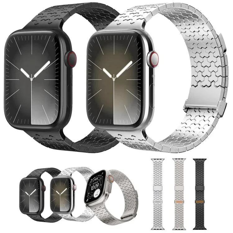 Y字型ダブル磁気ステンレススチールウォッチバンド、Apple Watch 42 / 44 / 45 / 46 / 49mm用、Apple Watch 38 / 40 / 41 / S11 42mm用