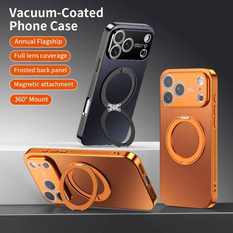 360度回転ホルダーMagSafe電気めっきスマホケース レンズカバー付き、iPhone 17 Pro Max用、iPhone 17 Pro用、iPhone 17用、iPhone Air用、iPhone 16 Pro Max用、iPhone 16 Pro用