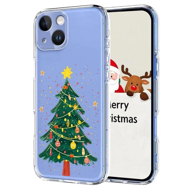 クリスマス柄プリント TPUスマホケース、iPhone 15 用