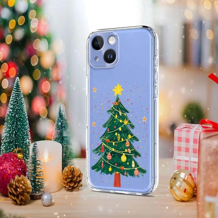 クリスマス柄プリント TPUスマホケース、iPhone 15 用