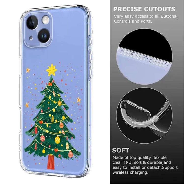 クリスマス柄プリント TPUスマホケース、iPhone 15 用