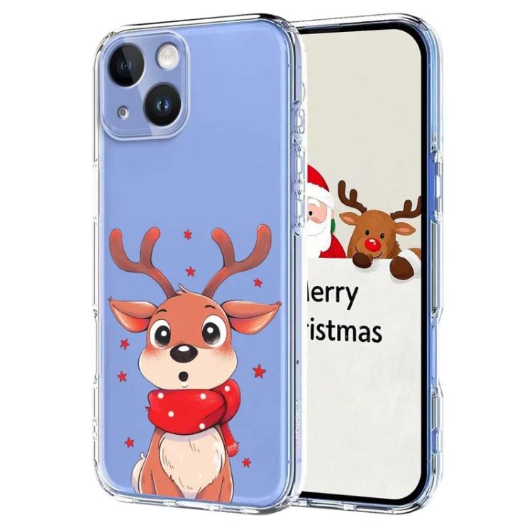クリスマス柄プリント TPUスマホケース、iPhone 15 用