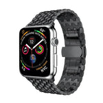ドラゴングレイン無垢ステンレススチールリストストラップウォッチバンド Apple Watch Series 3 & 2 & 1 38mm用