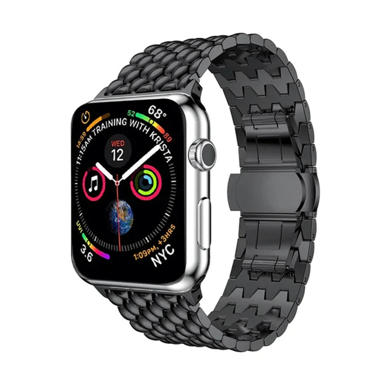 ドラゴングレイン無垢ステンレススチールリストストラップウォッチバンド Apple Watch Series 3 & 2 & 1 38mm用