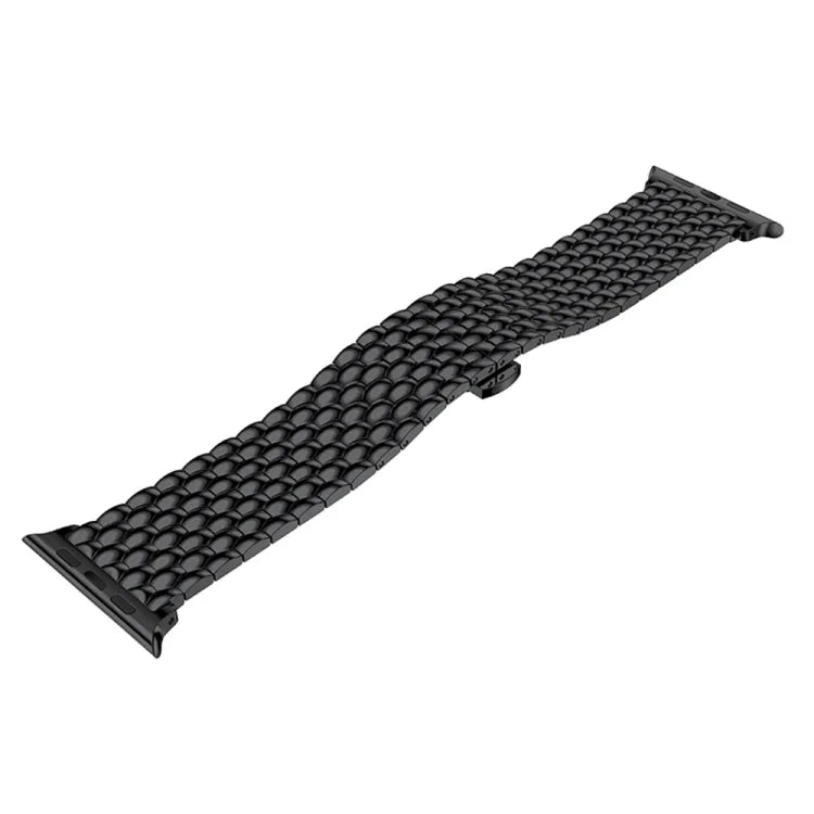 ドラゴングレイン無垢ステンレススチールリストストラップウォッチバンド Apple Watch Series 3 & 2 & 1 38mm用