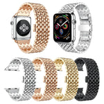 ドラゴングレイン無垢ステンレススチールリストストラップウォッチバンド Apple Watch Series 3 & 2 & 1 38mm用