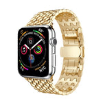 ドラゴングレイン無垢ステンレススチールリストストラップウォッチバンド Apple Watch Series 3 & 2 & 1 42mm用