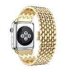 ドラゴングレイン無垢ステンレススチールリストストラップウォッチバンド Apple Watch Series 3 & 2 & 1 42mm用
