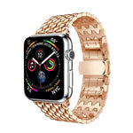 ドラゴングレイン無垢ステンレススチールリストストラップウォッチバンド Apple Watch Series 3 & 2 & 1 42mm用