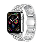 ドラゴングレイン無垢ステンレススチールリストストラップウォッチバンド Apple Watch Series 3 & 2 & 1 42mm用