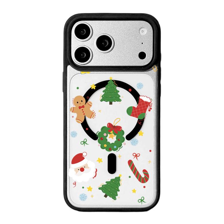 クリスマスシリーズ 強力磁気塗装ブラックエッジスマホケース、iPhone 17 Pro Max 用、iPhone 17 Pro 用、iPhone 17 用