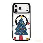 クリスマスシリーズ 強力磁気塗装ブラックエッジスマホケース、iPhone 17 Pro Max 用、iPhone 17 Pro 用、iPhone 17 用