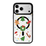 クリスマスシリーズ 強力磁気塗装ブラックエッジスマホケース、iPhone 17 Pro Max 用、iPhone 17 Pro 用、iPhone 17 用