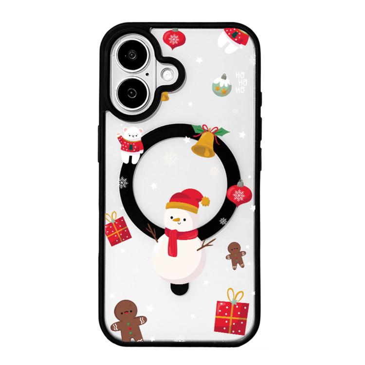 クリスマスシリーズ 強力磁気塗装ブラックエッジスマホケース、iPhone 17 Pro Max 用、iPhone 17 Pro 用、iPhone 17 用