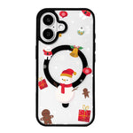 クリスマスシリーズ 強力磁気塗装ブラックエッジスマホケース、iPhone 16 Pro Max 用、iPhone 16 Pro 用、iPhone 16 用