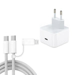 A3365 PD40W USB-C / Type-C充電器 Type-C to Type-C / 8ピンデータケーブル付き、EUプラグ、EUプラグ + 1m 2-in-1ケーブル