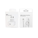 A3365 PD40W USB-C / Type-C充電器 Type-C to Type-C / 8ピンデータケーブル付き、EUプラグ、EUプラグ + 1m 2-in-1ケーブル