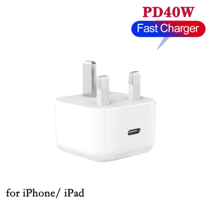A3365 PD40W USB-C / Type-Cインターフェース充電器、UKプラグ、UKプラグ