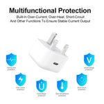 A3365 PD40W USB-C / Type-C 充電器 Type-C to Type-Cデータケーブル付き、UKプラグ、UKプラグ＋1m Type-Cケーブル、UKプラグ＋2m Type-Cケーブル
