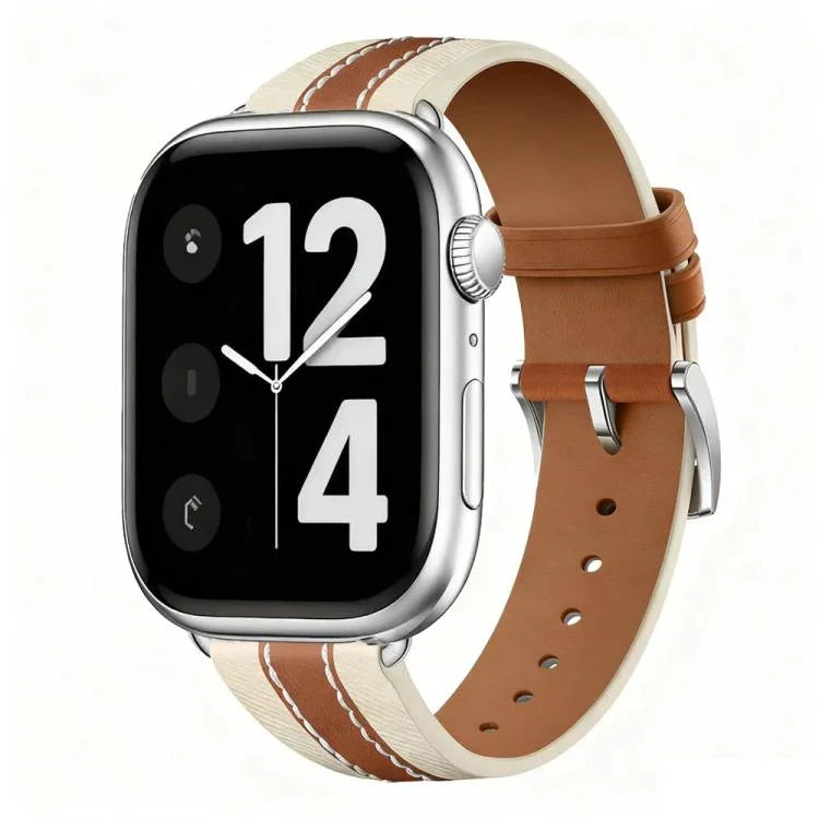 本革 カラーブロック サドルウォッチバンド、Apple Watch 46mm / 49mm / 45mm / 44mm用、Apple Watch 42mm / 41mm / 40mm / 38mm用