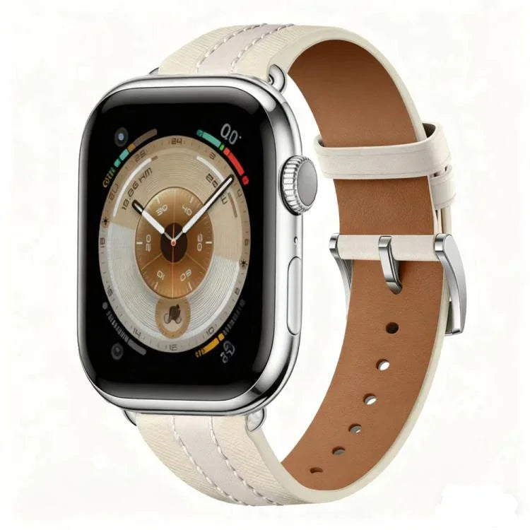 本革 カラーブロック サドルウォッチバンド、Apple Watch 46mm / 49mm / 45mm / 44mm用、Apple Watch 42mm / 41mm / 40mm / 38mm用