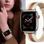 本革 カラーブロック サドルウォッチバンド、Apple Watch 46mm / 49mm / 45mm / 44mm用、Apple Watch 42mm / 41mm / 40mm / 38mm用