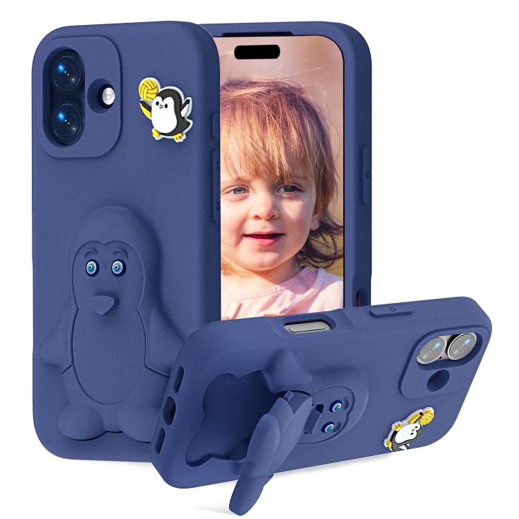 ペンギンベビー EVA 衝撃吸収電話ケース ホルダー付き、iPhone 17 Pro Max用、iPhone 17 Pro用、iPhone 17用、iPhone Air用、iPhone 16 Pro Max用、iPhone 16 Pro用、iPhone 16用、iPhone 15 Pro Max用