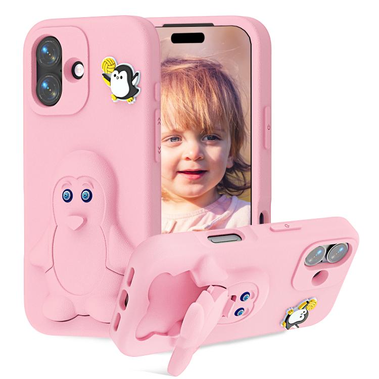 ペンギンベビー EVA 衝撃吸収電話ケース ホルダー付き、iPhone 17 Pro Max用、iPhone 17 Pro用、iPhone 17用、iPhone Air用、iPhone 16 Pro Max用、iPhone 16 Pro用、iPhone 16用、iPhone 15 Pro Max用