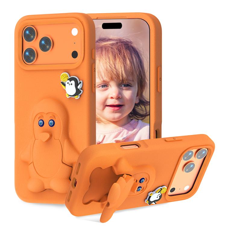 ペンギンベビー EVA 衝撃吸収電話ケース ホルダー付き、iPhone 17 Pro Max用、iPhone 17 Pro用、iPhone 17用、iPhone Air用、iPhone 16 Pro Max用、iPhone 16 Pro用、iPhone 16用、iPhone 15 Pro Max用