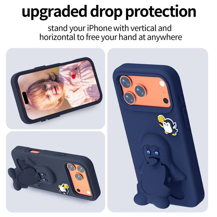 ペンギンベビー EVA 衝撃吸収電話ケース ホルダー付き、iPhone 17 Pro Max用、iPhone 17 Pro用、iPhone 17用、iPhone Air用、iPhone 16 Pro Max用、iPhone 16 Pro用、iPhone 16用、iPhone 15 Pro Max用