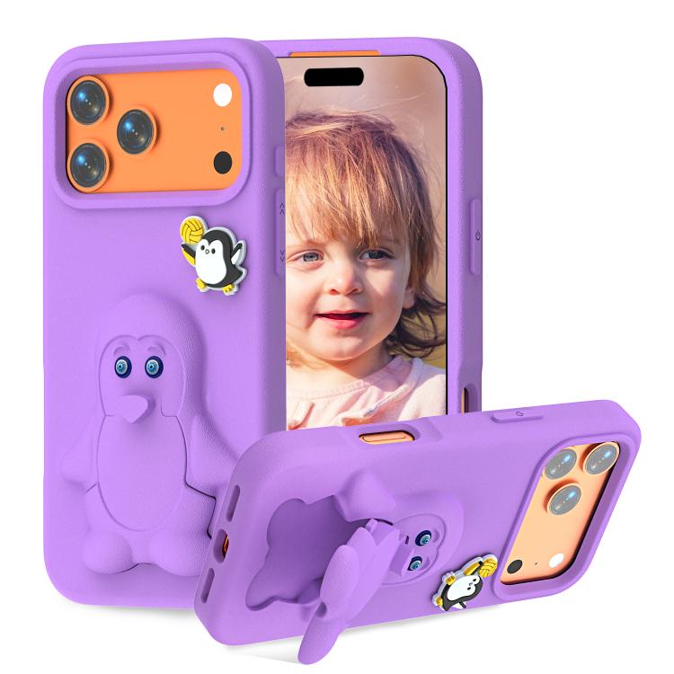 ペンギンベビー EVA 衝撃吸収電話ケース ホルダー付き、iPhone 17 Pro Max用、iPhone 17 Pro用、iPhone 17用、iPhone Air用、iPhone 16 Pro Max用、iPhone 16 Pro用、iPhone 16用、iPhone 15 Pro Max用