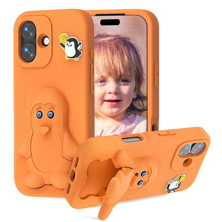 ペンギンベビー EVA 衝撃吸収電話ケース ホルダー付き、iPhone 17 Pro Max用、iPhone 17 Pro用、iPhone 17用、iPhone Air用、iPhone 16 Pro Max用、iPhone 16 Pro用、iPhone 16用、iPhone 15 Pro Max用