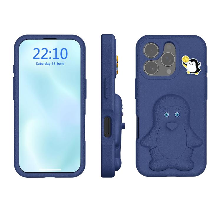 ペンギンベビー EVA 衝撃吸収電話ケース ホルダー付き、iPhone 17 Pro Max用、iPhone 17 Pro用、iPhone 17用、iPhone Air用、iPhone 16 Pro Max用、iPhone 16 Pro用、iPhone 16用、iPhone 15 Pro Max用
