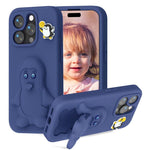 ペンギンベビー EVA 衝撃吸収電話ケース ホルダー付き、iPhone 17 Pro Max用、iPhone 17 Pro用、iPhone 17用、iPhone Air用、iPhone 16 Pro Max用、iPhone 16 Pro用、iPhone 16用、iPhone 15 Pro Max用