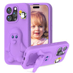 ペンギンベビー EVA 衝撃吸収電話ケース ホルダー付き、iPhone 17 Pro Max用、iPhone 17 Pro用、iPhone 17用、iPhone Air用、iPhone 16 Pro Max用、iPhone 16 Pro用、iPhone 16用、iPhone 15 Pro Max用