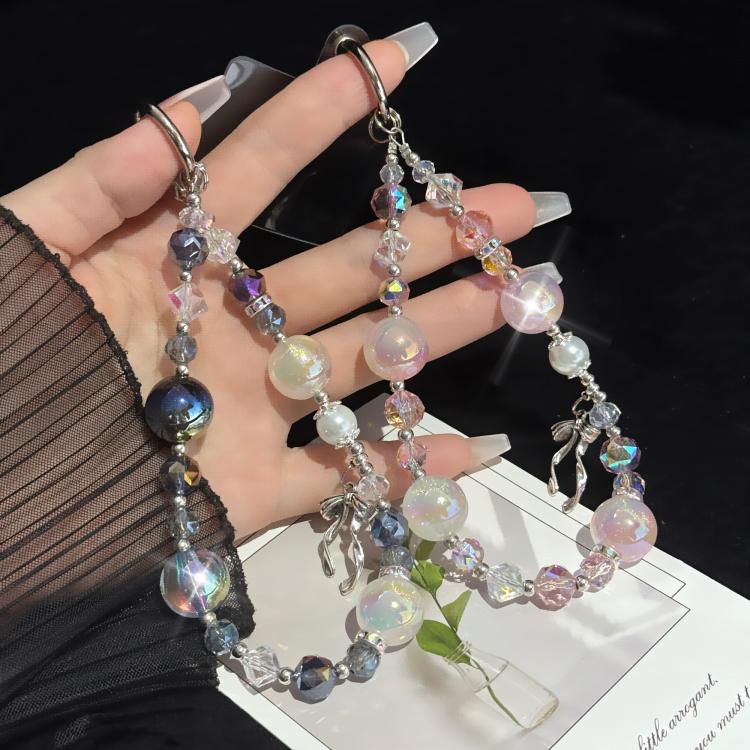 シックな合金リボンアクセント ゴールドフォイルパールクリスタルチェーン