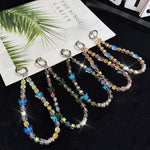 Spellbinding Mirage Crystal Bow Radiant Double Phone Chain, Pink, Gold, White, Gray, Green