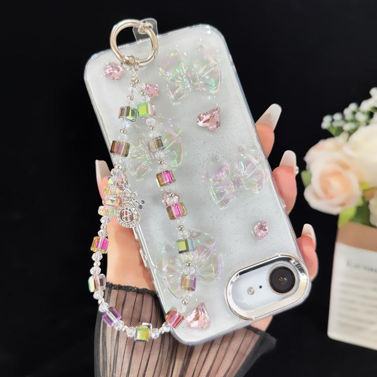 Prosperous Lucky Money Bag Cube Sugar Crystal Phone Chain, Pink, Purple