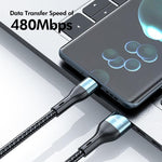 ENKAY 3-in-1 120W USB to 8ピン / Type-C / Micro USB ナイロン編み急速充電ケーブル、長さ：1.2m、ENK-CB184