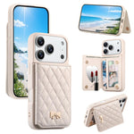 ミラーひし形テクスチャメタルリボンベーガンレザーカードバッグスマホケース、iPhone 17 Pro Max用、iPhone 17 Pro用、iPhone 17用、iPhone 16 Pro Max用、iPhone 16 Pro用、iPhone 16 Plus用、iPhone 16用