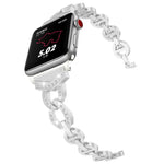 8字型VOダイヤモンド装飾無垢ステンレススチールリストストラップウォッチバンド Apple Watch Series 3 & 2 & 1 38mm用